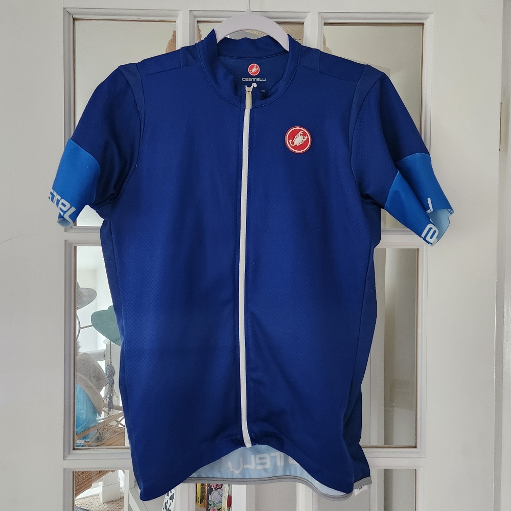 Castelli Entrata 2 Full Zip Cycling Men's Jersey, Size L, Blue